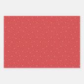 レトロクリスマスパターン(赤、ピンク、緑) ラッピングペーパーシート (正面3)