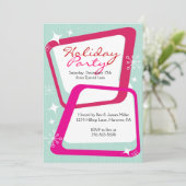 レトロクリスマスパーティの招待状 招待状 (スタンド正面)