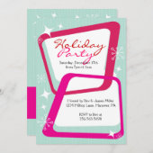 レトロクリスマスパーティの招待状 招待状 (正面/裏面)