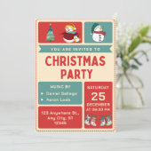 レトロクリスマスパーティの招待状 招待状 (スタンド正面)