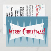 レトロクリスマスパーティの招待状 招待状 (正面/裏面)