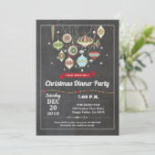 レトロクリスマスパーティーオーナメント交換ヴィンテージ 招待状 (スタンド正面)