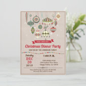 レトロクリスマスパーティーオーナメント交換ヴィンテージ 招待状 (スタンド正面)