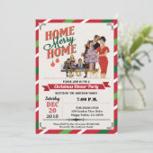 レトロクリスマスパーティー引っ越し祝いパーティーホームスイートホーム 招待状 (スタンド正面)