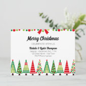 レトロクリスマスパーティー招待状 招待状 (スタンド正面)