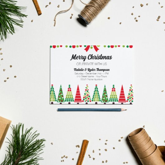 レトロクリスマスパーティー招待状 招待状