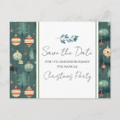 レトロクリスマスパーティー日付ツリーの保存 ポストカード (正面)