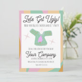 レトロクリスマスパーティー醜いセーターイベント 招待状 (スタンド正面)