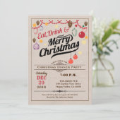 レトロクリスマスパーティー食べが楽しいクリスマスを飲む 招待状 (スタンド正面)