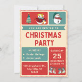 レトロクリスマスパーティ招待状 招待状 (正面)