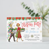 レトロクリスマスパーティ招待状 招待状 (スタンド正面)
