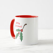 レトロクリスマスヒイラギコーヒーマグ マグカップ (正面左)