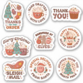 レトロクリスマスビジネス包装シール シール (正面)