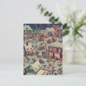 レトロクリスマスビレッジカオスホリデーポストカード シーズンポストカード (スタンド正面)