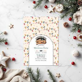 レトロクリスマスビーズホリデーパーティー 招待状