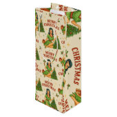 レトロクリスマスピンアップワインギフトバッグ ワインギフトバッグ (裏面アングル)