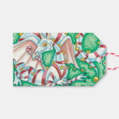 レトロクリスマスファンタジードラゴン ギフトタグ (正面(横))