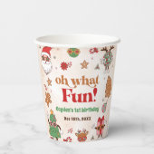 レトロクリスマスファースト誕生日パーティー 紙コップ (裏面)