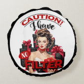 レトロクリスマスフィルターなしピンナップ ラウンドクッション (裏面)