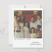 レトロクリスマスフォトカード – グリーン&金ゴールドガーランド シーズンカード (正面)