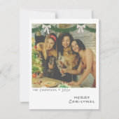 レトロクリスマスフォトカード – 緑と白のガーランド シーズンカード (正面)