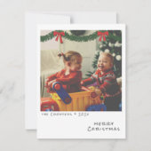 レトロクリスマスフォトカード – 緑と赤のガーランド シーズンカード (正面)