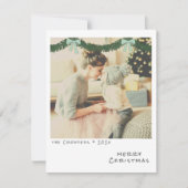 レトロクリスマスフォトカード – 緑と青のガーランド シーズンカード (正面)