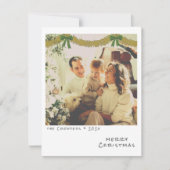 レトロクリスマスフォトカード – 金ゴールド&グリーンガーランド シーズンカード (正面)