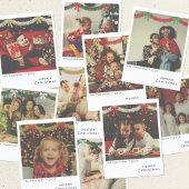 レトロクリスマスフォトカード – 金ゴールド&レッドガーランド シーズンカード