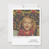 レトロクリスマスフォトカード – 金ゴールド&レッドガーランド シーズンカード (正面)
