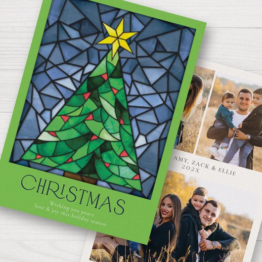 レトロクリスマスフォトツリースター シーズンカード