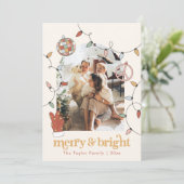 レトロクリスマスフォトファミリークリスマスカード シーズンカード (スタンド正面)