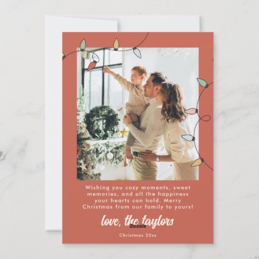 レトロクリスマスフォトファミリークリスマスカード シーズンカード (裏面)