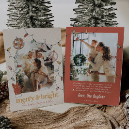 レトロクリスマスフォトファミリークリスマスカード シーズンカード