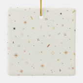 レトロクリスマスフォトファミリー名休日 セラミックオーナメント (裏面)