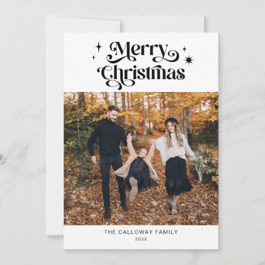 レトロクリスマスフォトホリデーカード シーズンカード (正面)