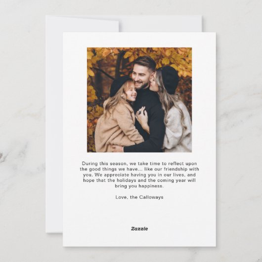 レトロクリスマスフォトホリデーカード シーズンカード (裏面)