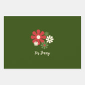 レトロクリスマスフラワーズ60年代70年代の花模様名 ラッピングペーパーシート (正面2)