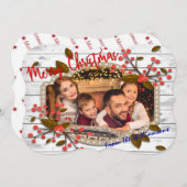 レトロクリスマスフレファンシーームカット写真 シーズンカード (正面/裏面)