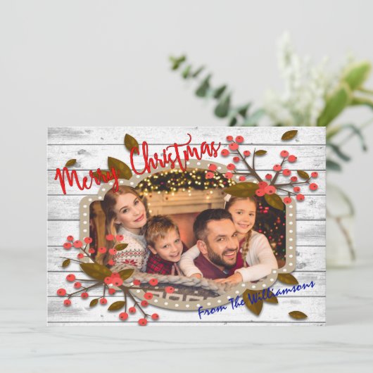 レトロクリスマスフレーム写真 シーズンカード (スタンド正面)