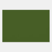 レトロクリスマスフローラファンタジーパターンレッドグリーン ラッピングペーパーシート (正面3)