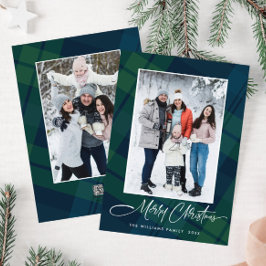 レトロクリスマスプレイド2フォトグリーティング シーズンカード