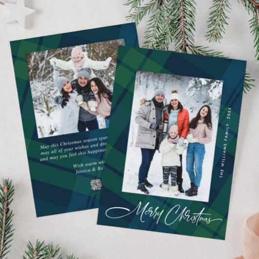 レトロクリスマスプレイド2フォトグリーティング シーズンカード