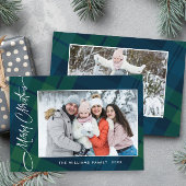 レトロクリスマスプレイド2フォトグリーティング シーズンカード