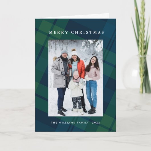 レトロクリスマスプレイド2フォトグリーティング シーズンカード (正面)