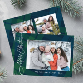 レトロクリスマスプレイド3フォトグリーティング シーズンカード