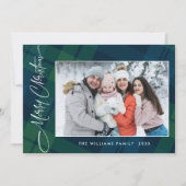 レトロクリスマスプレイド3フォトグリーティング シーズンカード (正面)