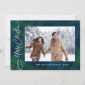 レトロクリスマスプレイド3フォトグリーティング シーズンカード (正面)