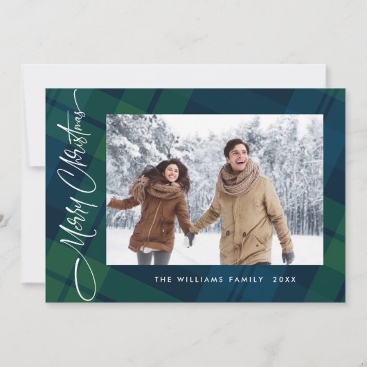 レトロクリスマスプレイド3フォトグリーティング シーズンカード (正面)