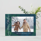 レトロクリスマスプレイド3フォトグリーティング シーズンカード (スタンド正面)